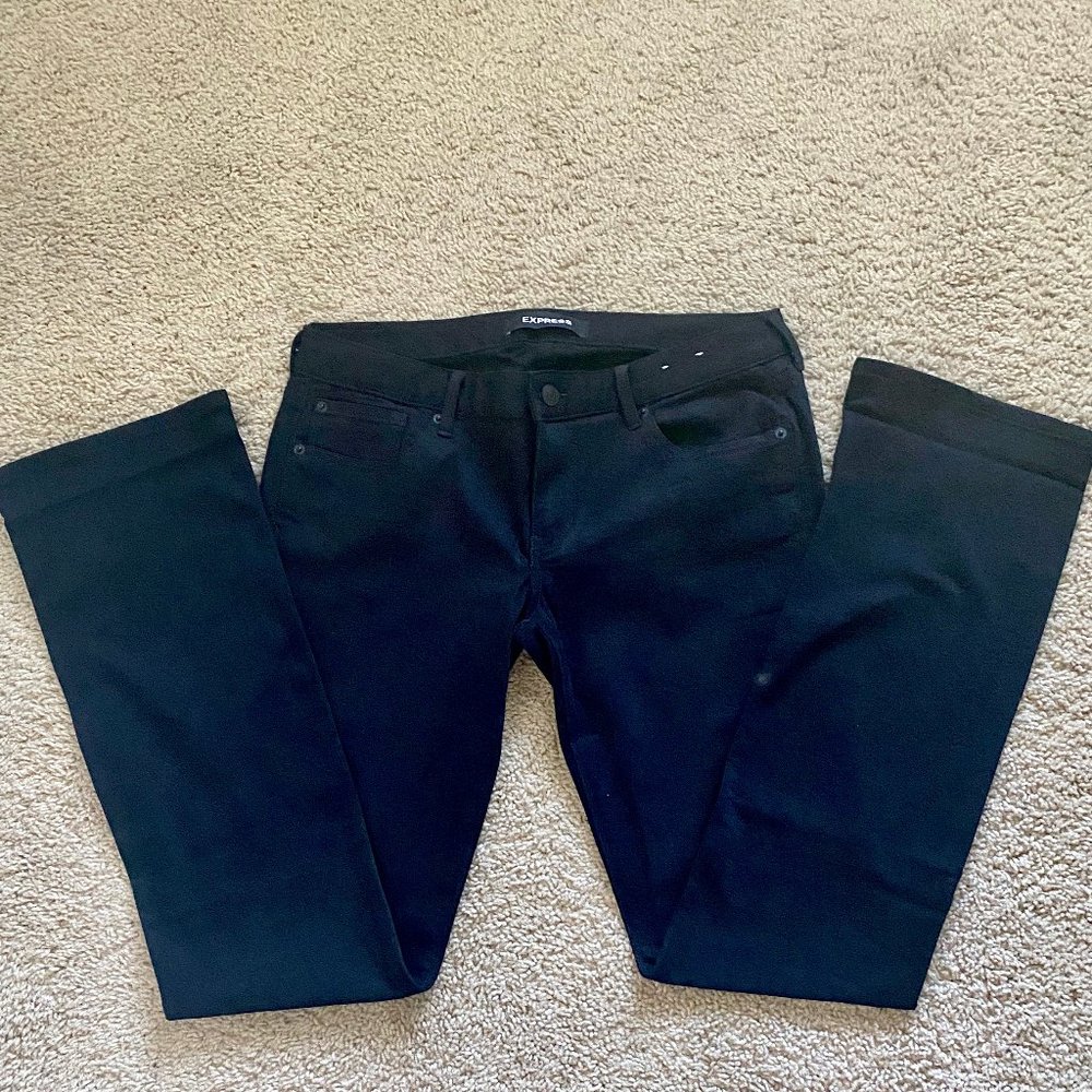 Express Barely Boot, Low Rise Black Denim (Tall)